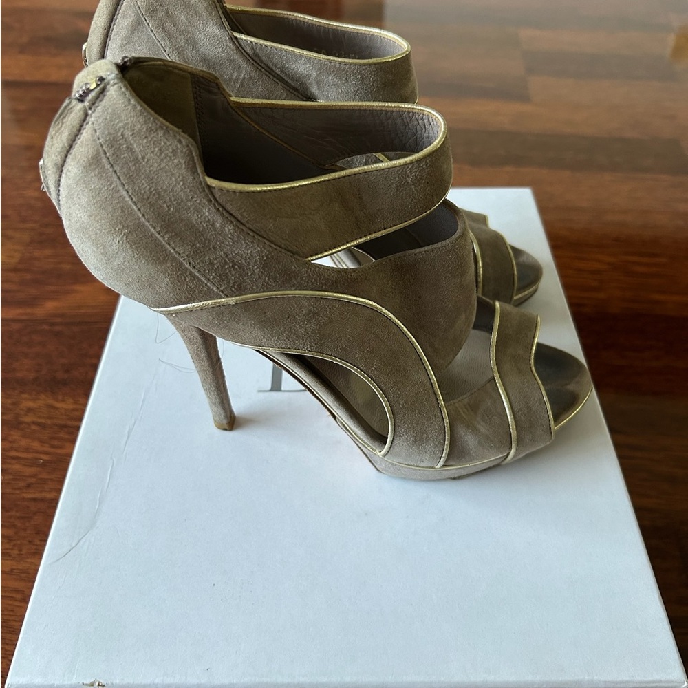 Dior Taupe Grey Heels Sophisticated Design
